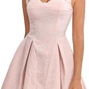 Womens Mini Dress Sleeveless Summer A-Line Casual Graduation Party Pink Medium